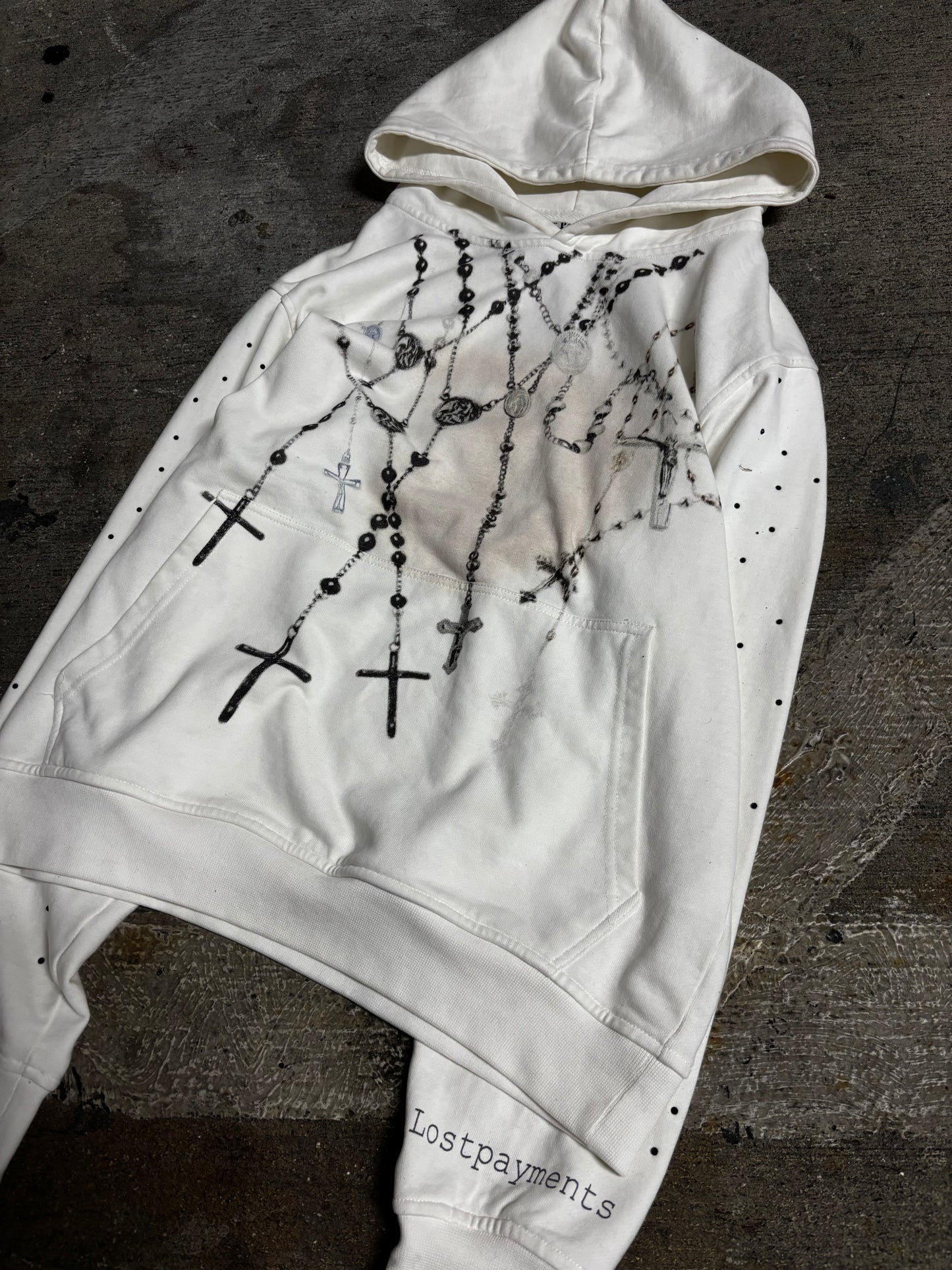 “Holy chains” hoodie (white)